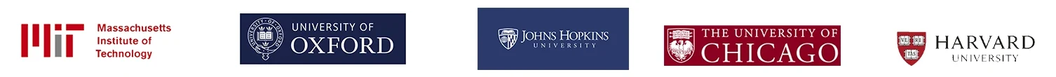 MIT, University of Oxford, Johns Hopkins University, The University of Chicago, Harvard University